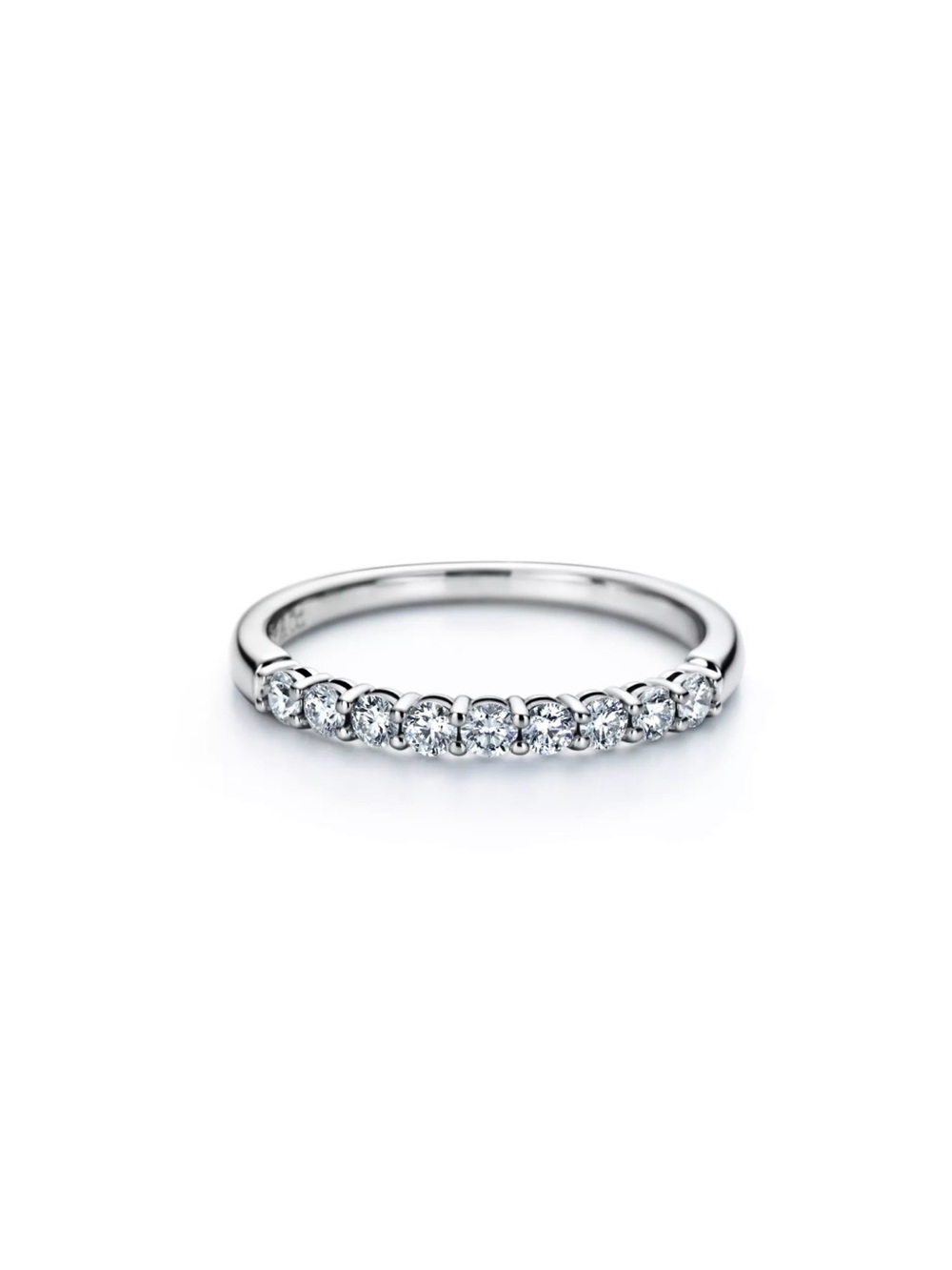 Tiffany Forever Classic 950 Platinum Eternity Ring with Diamonds - Women Jewelry